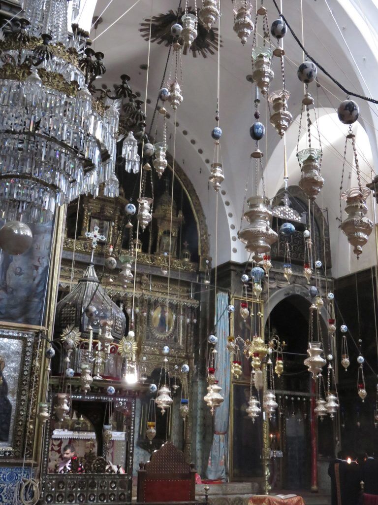 48 St James 3 VOTIVE LAMPS in Saint James Cathedral in Jerusalem